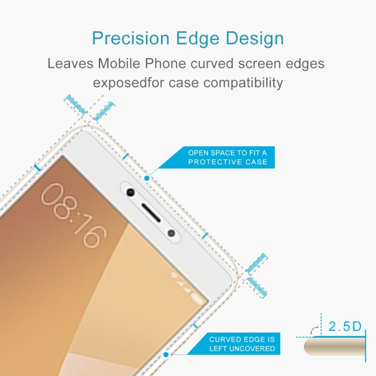 50個裝 適用於小米 紅米Note 5A 0.26mm厚度 9H表面硬度 2.5D弧邊 非全屏鋼化玻璃保護膜