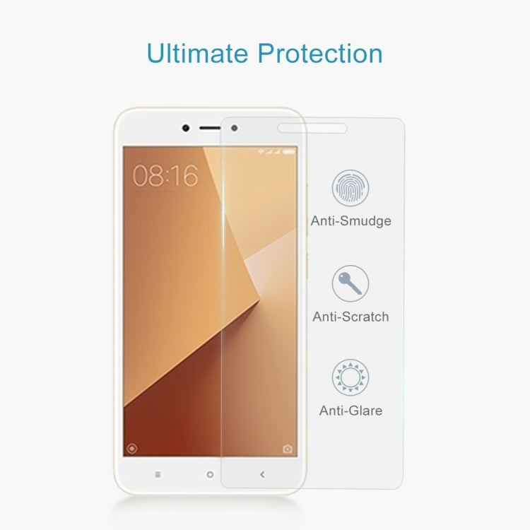 50個裝 適用於小米 紅米Note 5A 0.26mm厚度 9H表面硬度 2.5D弧邊 非全屏鋼化玻璃保護膜