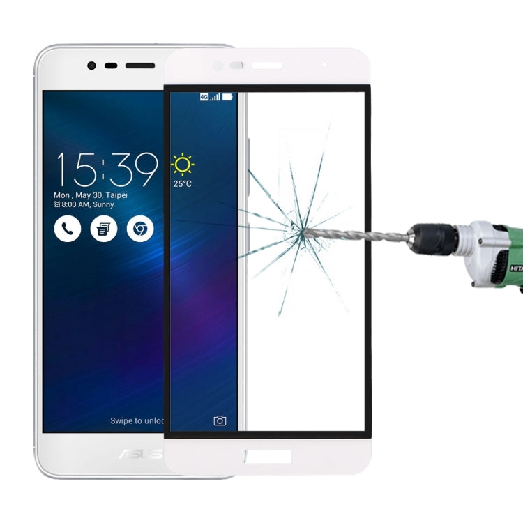 適用於華碩 ZenFone 3 Max / ZC520TL 0.26mm厚度 9H表面硬度  絲印全屏覆蓋彩色鋼化玻璃保護膜