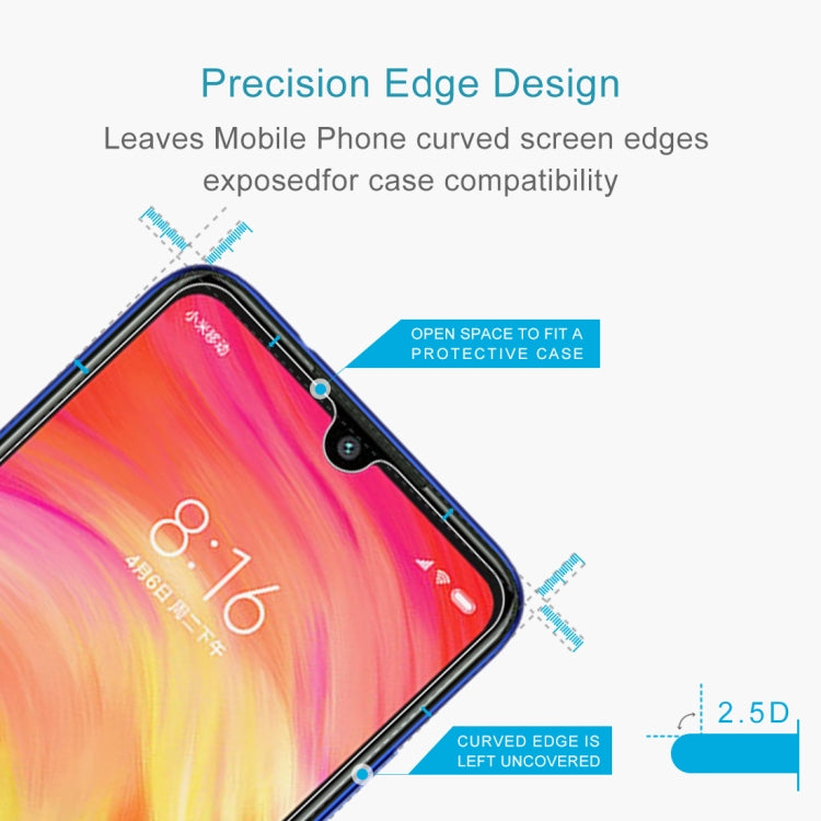 100個裝 適用於小米 紅米 Note 7  0.26mm 9H 2.5D弧邊鋼化玻璃膜