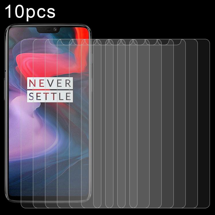 10片裝 適用於OnePlus 6 0.26mm厚度 9H 2.5D弧邊鋼化玻璃保護膜
