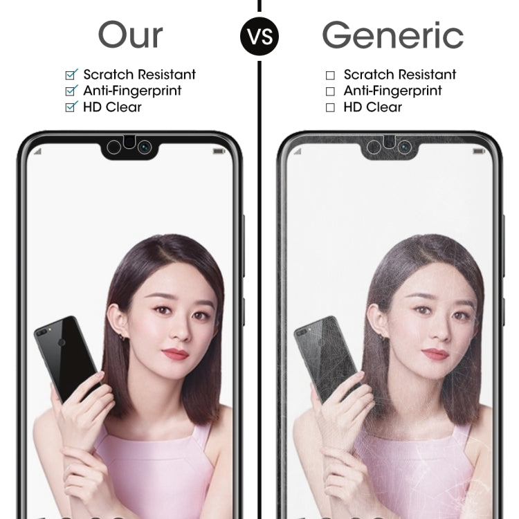 10 PCS 適用於華為 榮耀9i 0.26mm厚度 9H 2.5D弧邊鋼化玻璃膜