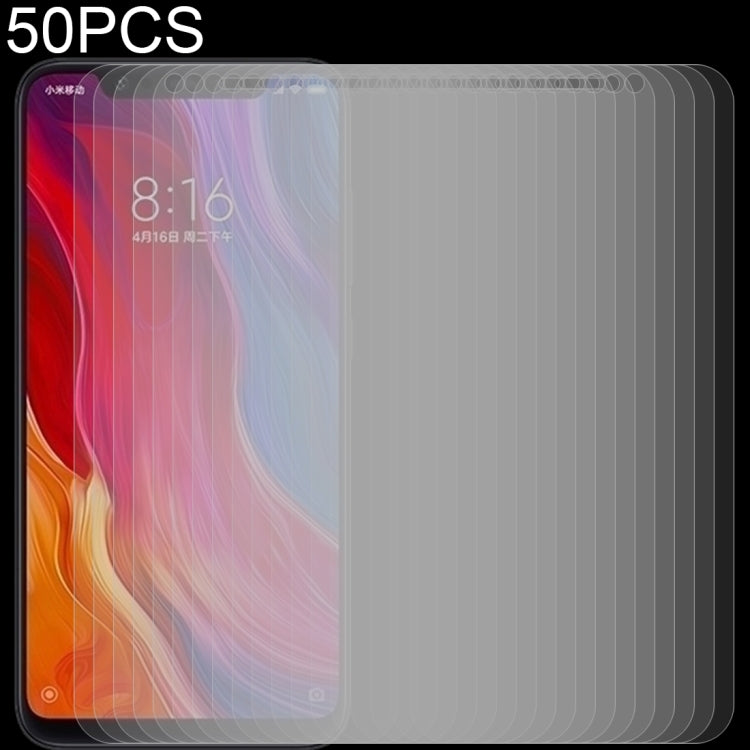 50個裝適用於小米 8  0.26mm厚度 9H 2.5D弧邊鋼化玻璃膜