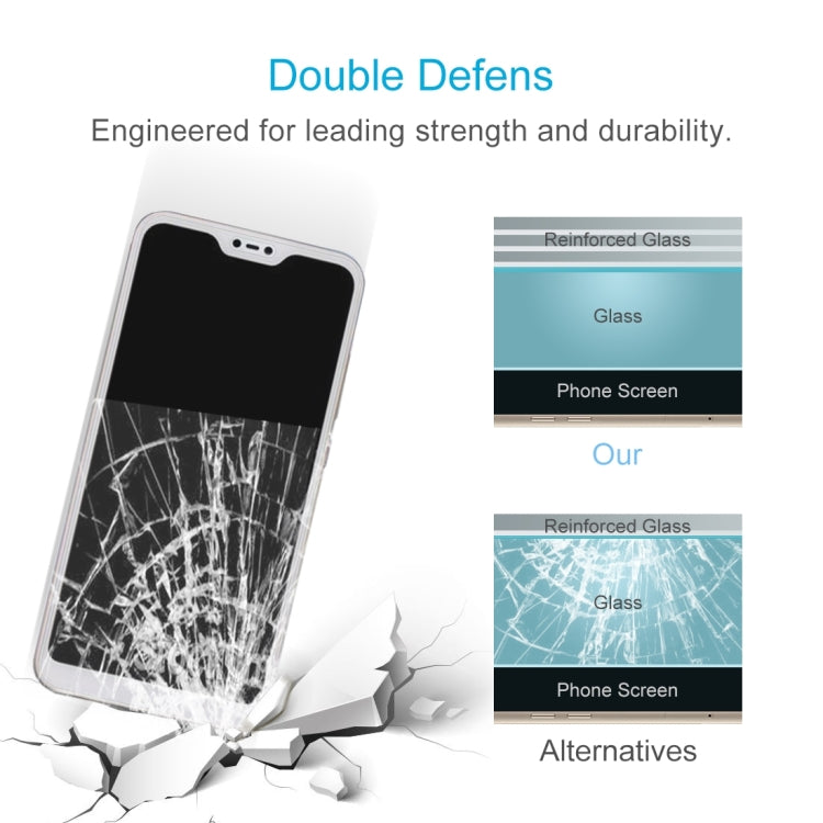 2 PCS 適用於小米 紅米6 Pro/Mi A2 Lite 0.26mm厚度 9H 2.5D弧邊鋼化玻璃膜