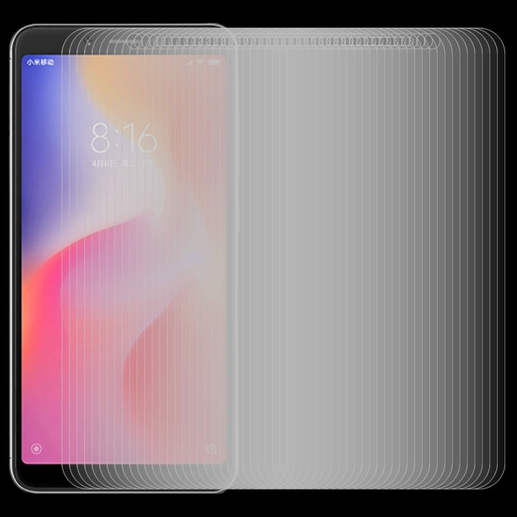 100 PCS 適用於小米 紅米6A 0.26mm厚度 9H 2.5D弧邊鋼化玻璃膜