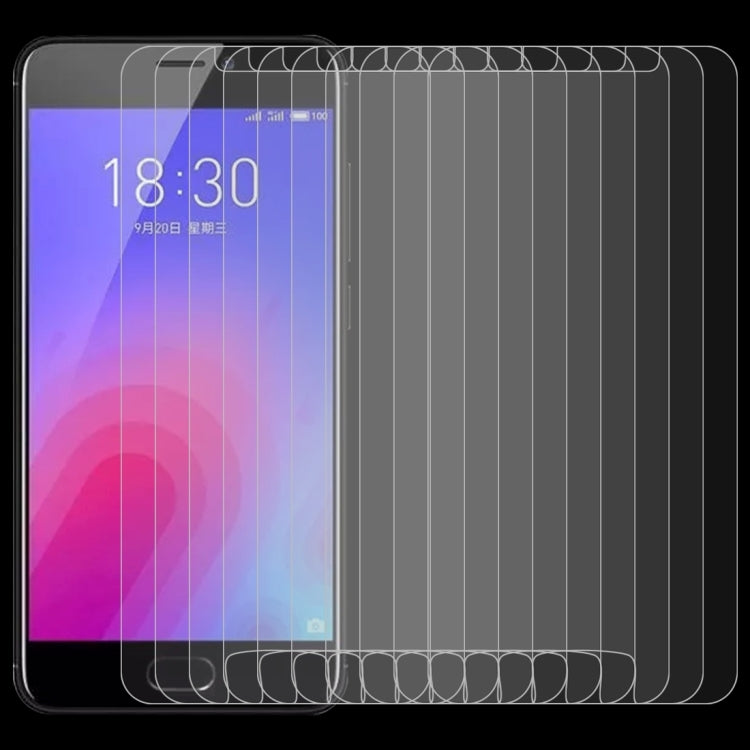 10 PCS 適用於魅族M6 0.26mm厚度 9H 2.5D弧邊鋼化玻璃保護膜