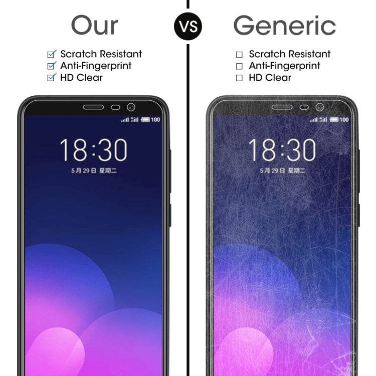 100 PCS 適用於魅族M6T 0.26mm 9H表面硬度 2.5D弧邊全屏鋼化玻璃膜