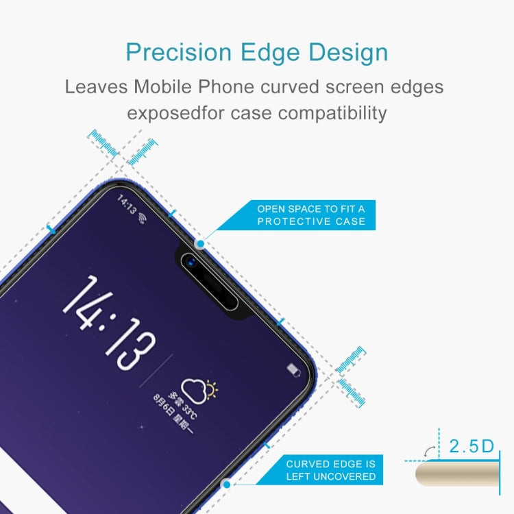 100個裝適用於OPPO AX5 0.26mm 9H 2.5D弧邊鋼化玻璃膜