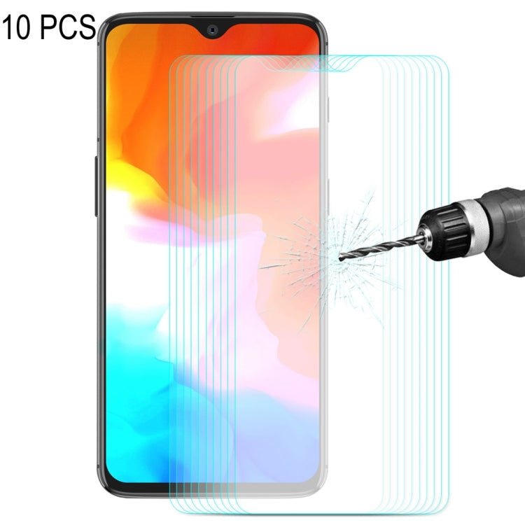 10 PCS 恩凱 草帽王子 適用於OnePlus 6T & 7  0.26mm 9H表面硬度 2.5D弧邊鋼化玻璃膜