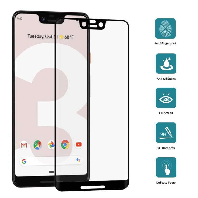 適用於谷歌 Pixel 3 XL  0.3mm厚度 9H硬度 3D曲面全屏鋼化玻璃膜