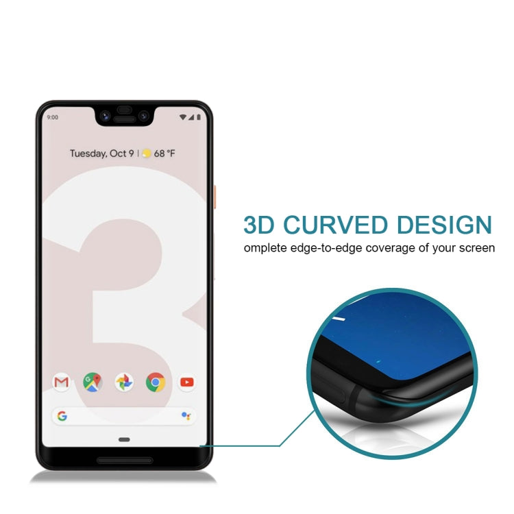 適用於谷歌 Pixel 3 XL  0.3mm厚度 9H硬度 3D曲面全屏鋼化玻璃膜
