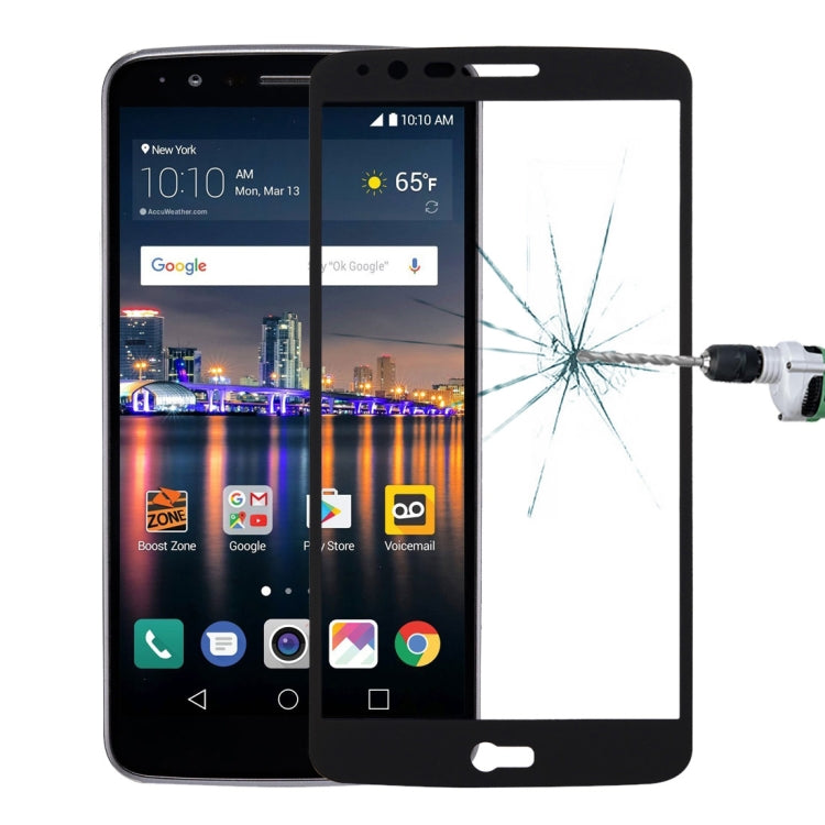 適用於LG Stylus 3 0.26mm厚度 9H表面硬度  絲印全屏覆蓋彩色鋼化玻璃保護膜