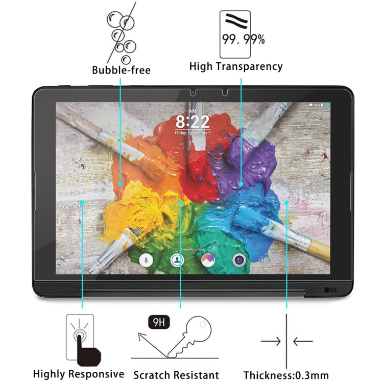 75片裝 適用於LG G Pad III 10.1英寸 9H表面硬度 鋼化玻璃保護膜