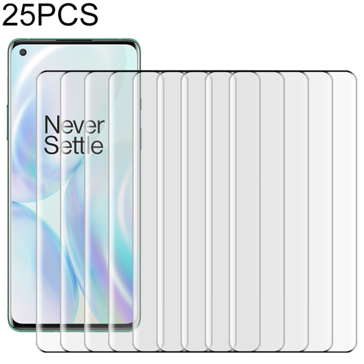 25片裝 適用於OnePlus 8 9H 9D曲面高清鋼化膜