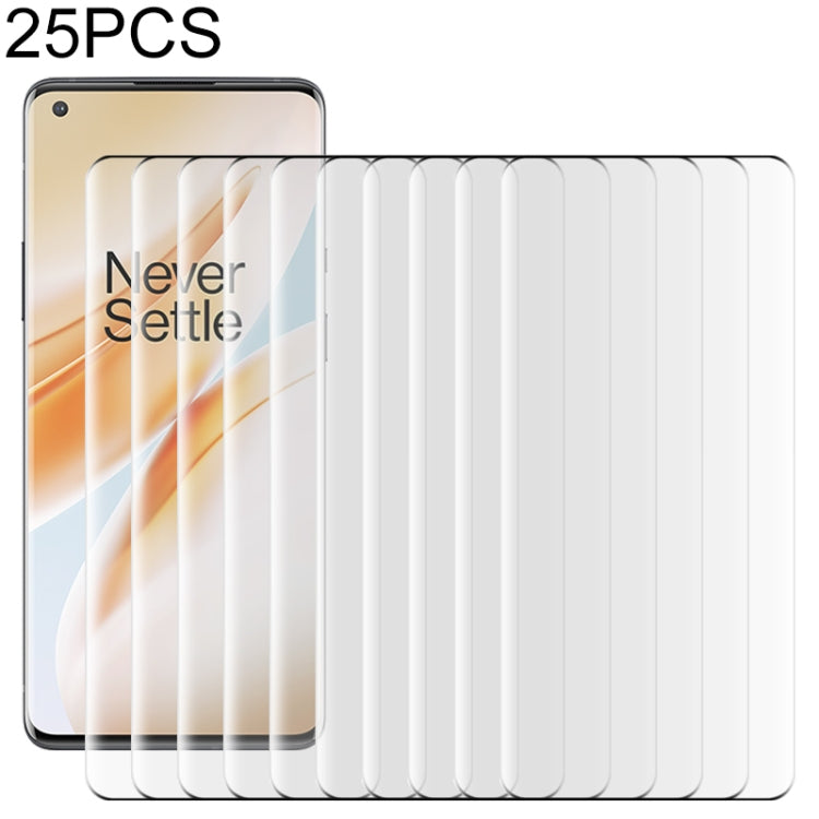 25片裝 適用於OnePlus 8 Pro 9H 9D曲面高清鋼化膜