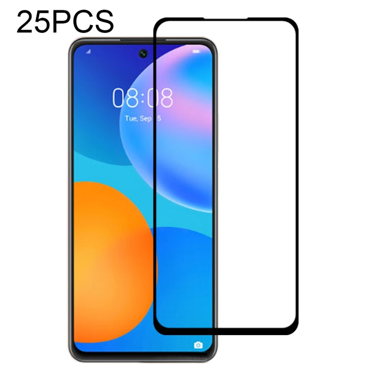適用於 Huawei P Smart 2021 25 PCS 絲印二強 全屏鋼化玻璃膜