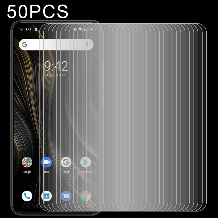 適用於 UMIDIGI Power 3 50 PCS 0.26mm 9H 2.5D 半屏鋼化玻璃保護膜