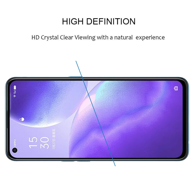 適用於 OPPO Reno5 5G / 4G 25 PCS 絲印二強 全屏鋼化玻璃膜