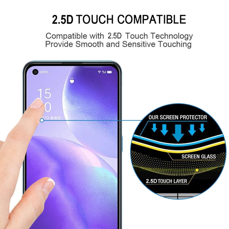 適用於 OPPO Reno5 5G / 4G 25 PCS 絲印二強 全屏鋼化玻璃膜