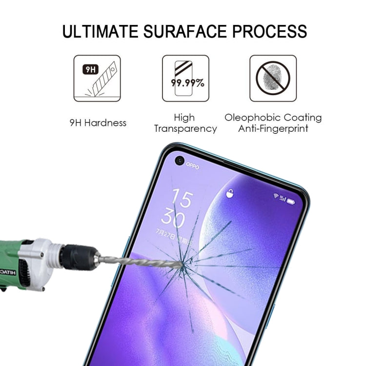 適用於 OPPO Reno5 5G / 4G 25 PCS 絲印二強 全屏鋼化玻璃膜
