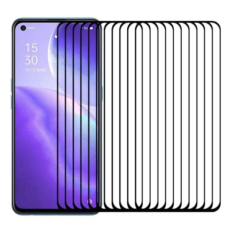 適用於 OPPO Reno5 5G / 4G 25 PCS 絲印二強 全屏鋼化玻璃膜