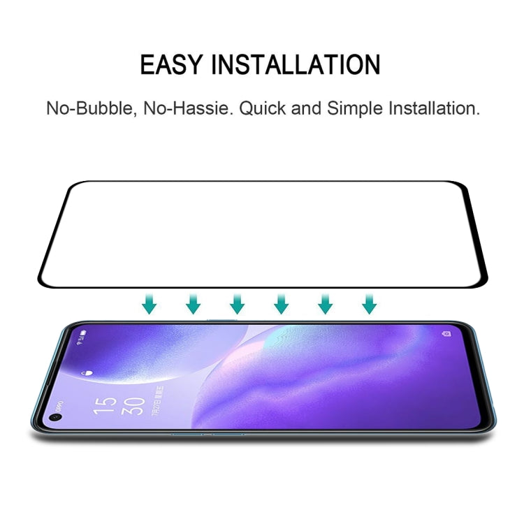 適用於 OPPO Reno5 5G / 4G 絲印二強 全屏鋼化玻璃膜
