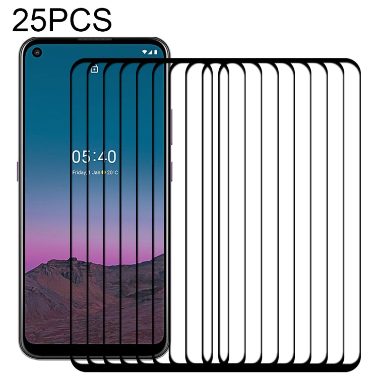 適用於 Nokia 5.4 25 PCS 絲印二強 全屏鋼化玻璃膜