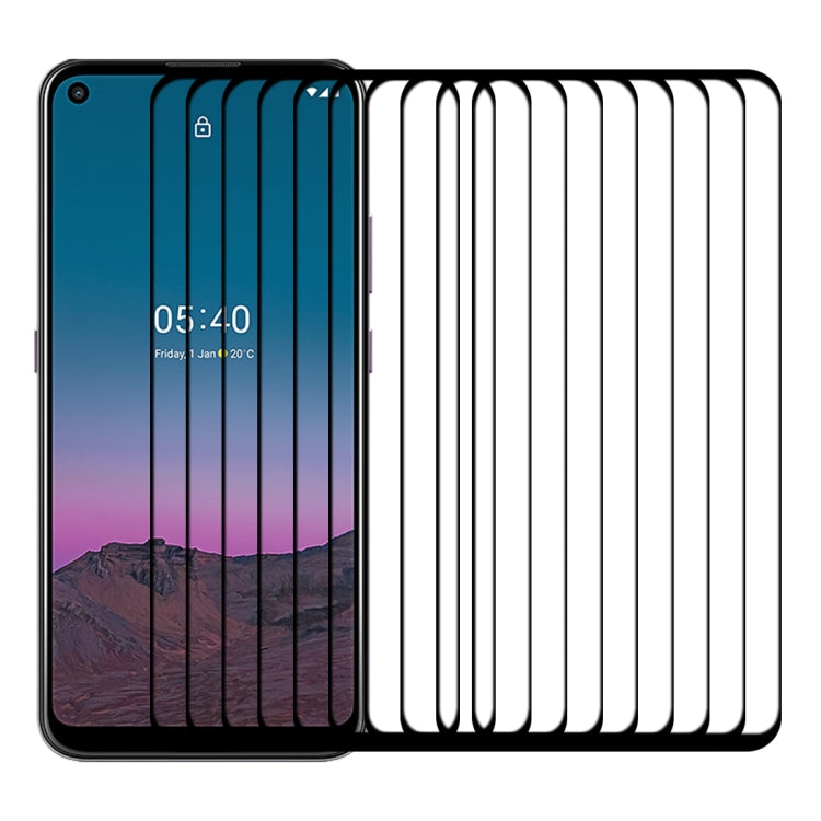 適用於 Nokia 5.4 25 PCS 絲印二強 全屏鋼化玻璃膜