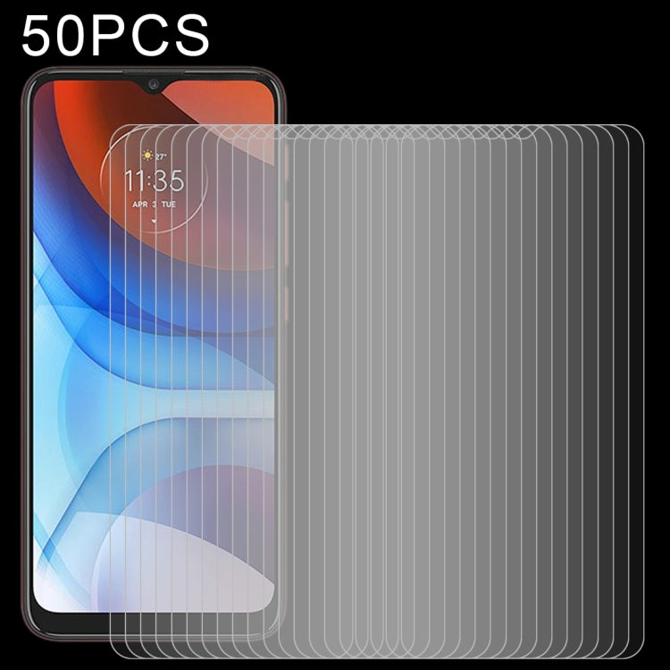 適用於 摩托羅拉 Moto E7 Power / E7i Power 50 PCS 0.26mm 9H 2.5D 半屏鋼化玻璃保護膜