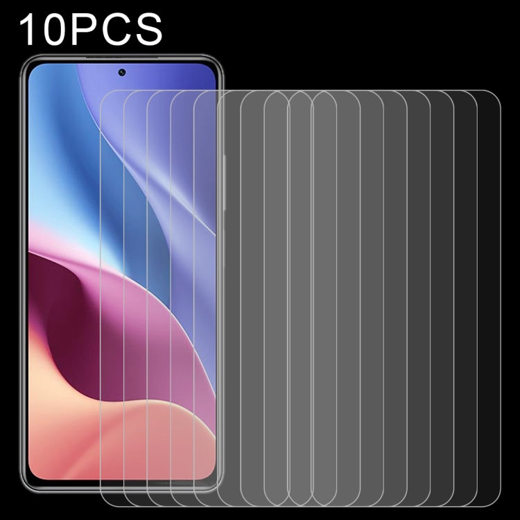 適用於 小米Redmi K40 5G 10個一賣 0.26mm厚度 9H表面硬度 2.5D弧邊 非全屏鋼化玻璃保護膜