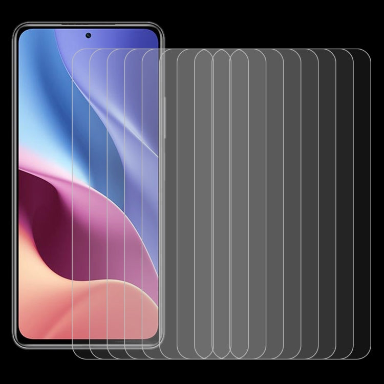 適用於 小米Redmi K40 5G 10個一賣 0.26mm厚度 9H表面硬度 2.5D弧邊 非全屏鋼化玻璃保護膜