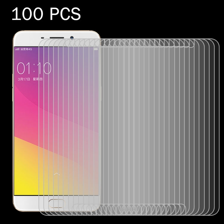 100個裝 適用於OPPO R9 Plus 0.26mm厚度 9H表面硬度 2.5D弧邊 鋼化玻璃保護膜