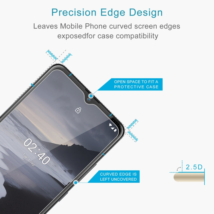 適用於 Nokia 2.4 50個一賣 0.26mm 9H 2.5D 半屏鋼化玻璃保護膜