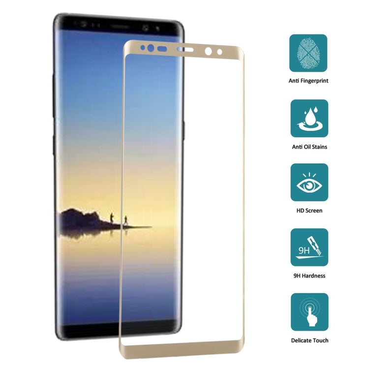 適用於Samsung Galaxy Note 8 0.3mm厚度 9H表面硬度 3D弧邊 絲印全屏覆蓋鋼化玻璃保護膜