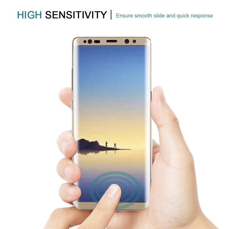 適用於Samsung Galaxy Note 8 0.3mm厚度 9H表面硬度 3D弧邊 絲印全屏覆蓋鋼化玻璃保護膜