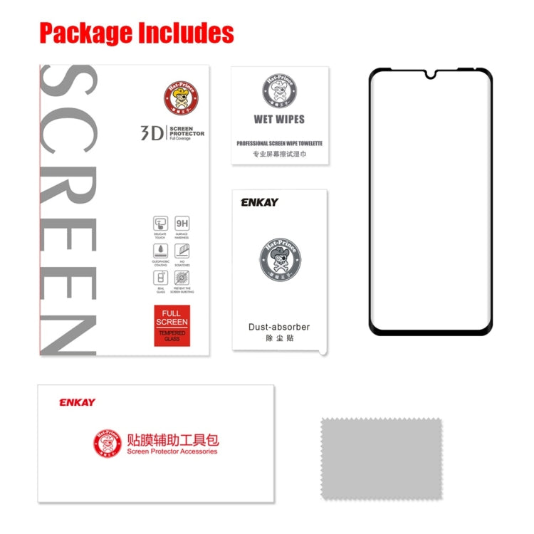 ENKAY 草帽王子 適用於華為 P30 Pro 0.26mm 9H 3D曲面全屏覆蓋熱彎鋼化彩膜