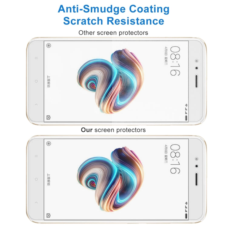 適用於小米5X 0.26mm厚度 100個裝 9H表面硬度 2.5D弧邊 半屏普通鋼化玻璃保護膜