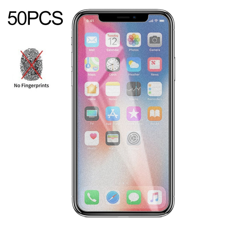 50個裝 透明磨砂開槽半屏鋼化貼膜 適用於 iPhone X / XS / iPhone 11 Pro