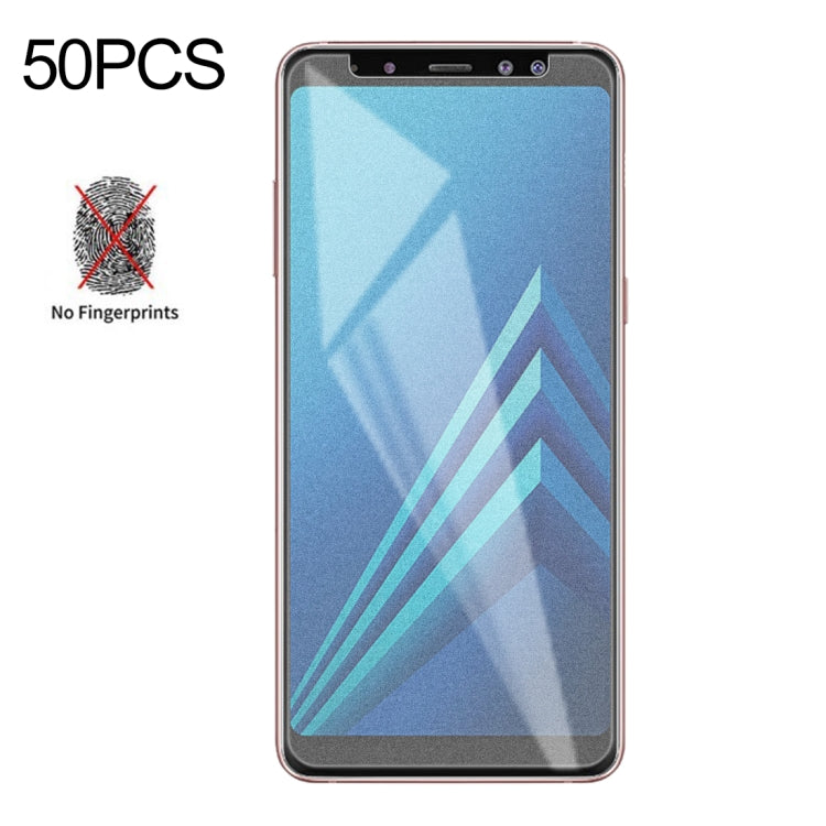 50個裝 透明磨砂非全屏鋼化貼膜 適用於三星 Galaxy A8+