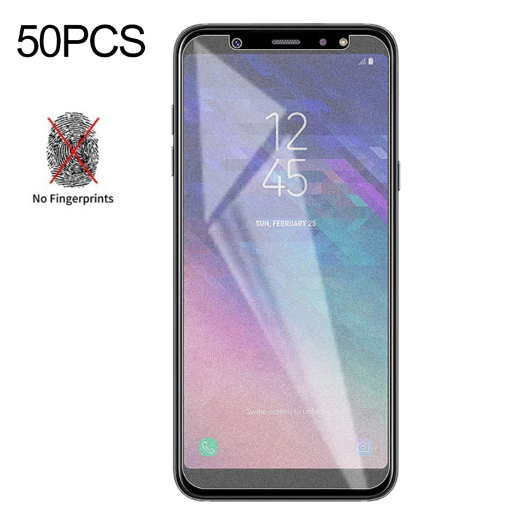 50個裝 透明磨砂非全屏鋼化貼膜 適用於三星 Galaxy A6+