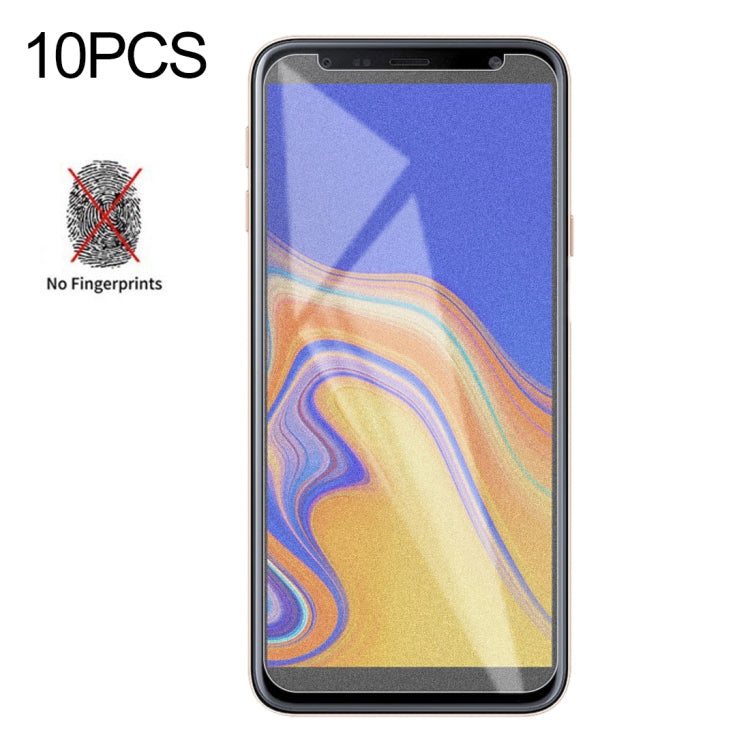 10個裝 透明磨砂非全屏鋼化貼膜 適用於三星 Galaxy J4+ / J6+
