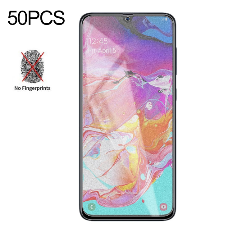 50個裝 透明磨砂非全屏鋼化貼膜 適用於三星 Galaxy A70