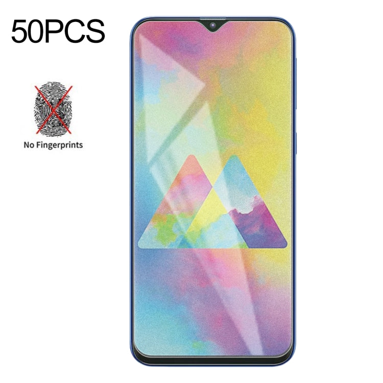 50個裝 透明磨砂非全屏鋼化貼膜 適用於三星 Galaxy M20
