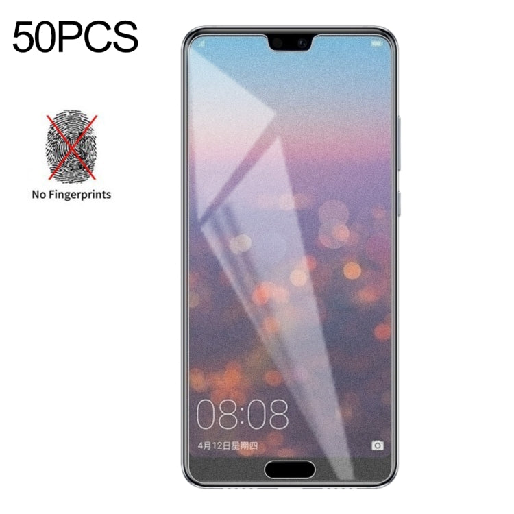 50個裝 透明磨砂非全屏鋼化貼膜 適用於華為 P20 Pro