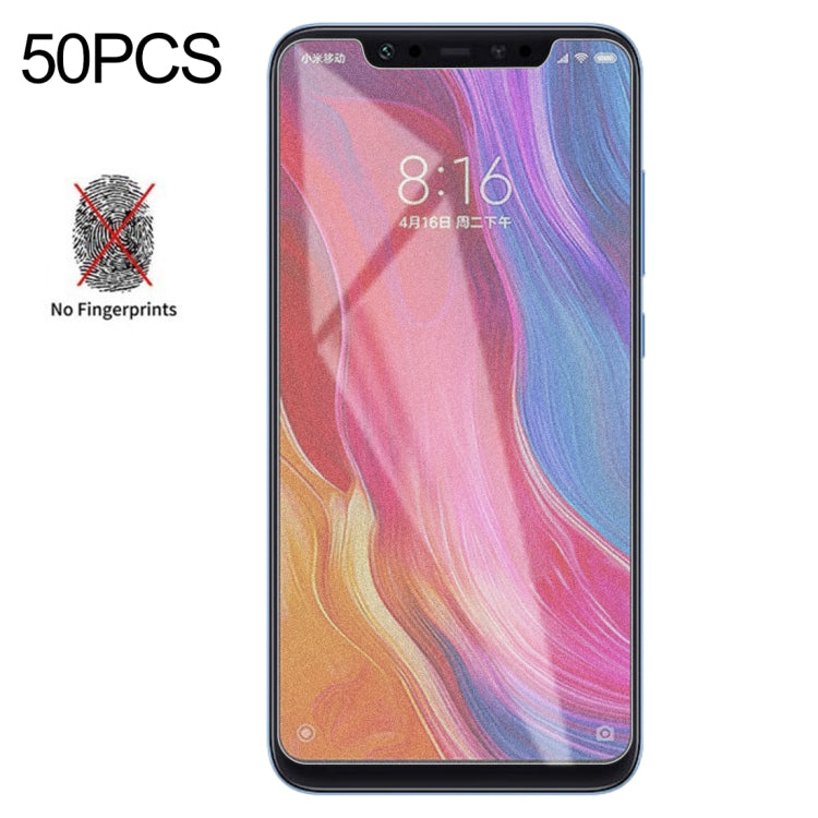 50個裝 透明磨砂非全屏鋼化貼膜 適用於小米 Mi 8