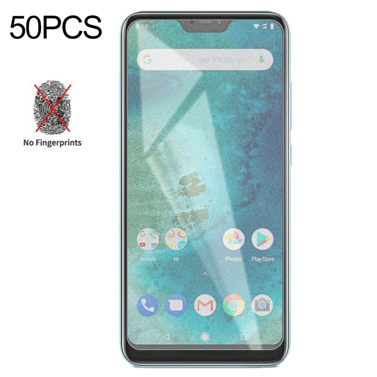50個裝 透明磨砂非全屏鋼化貼膜 適用於小米 紅米 6 Pro