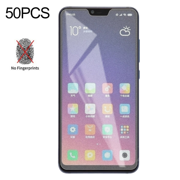 50個裝 透明磨砂非全屏鋼化貼膜 適用於小米 Mi 8 Lite