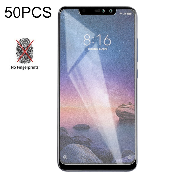 50個裝 透明磨砂非全屏鋼化貼膜 適用於小米 紅米 Note 6 Pro