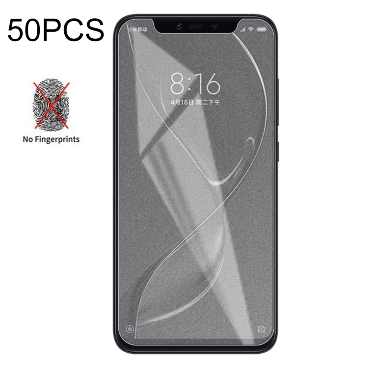 50個裝 透明磨砂非全屏鋼化貼膜 適用於小米 Mi 8 探索版