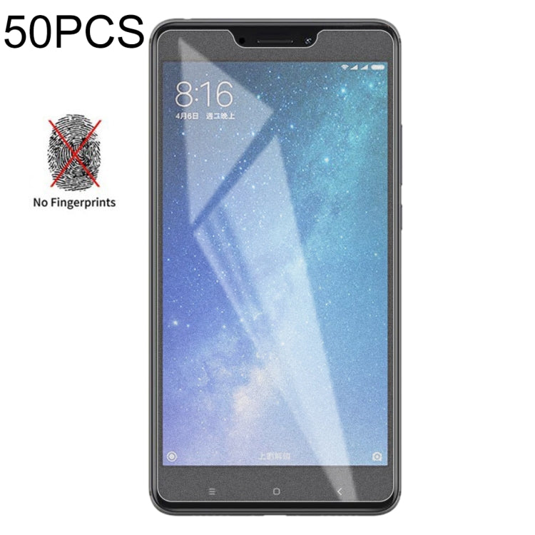 50個裝 透明磨砂非全屏鋼化貼膜 適用於小米 Mi Max 2